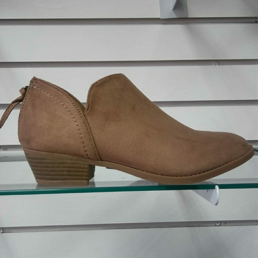 New TAUPE Western Style Ankle Bootie Low Heel